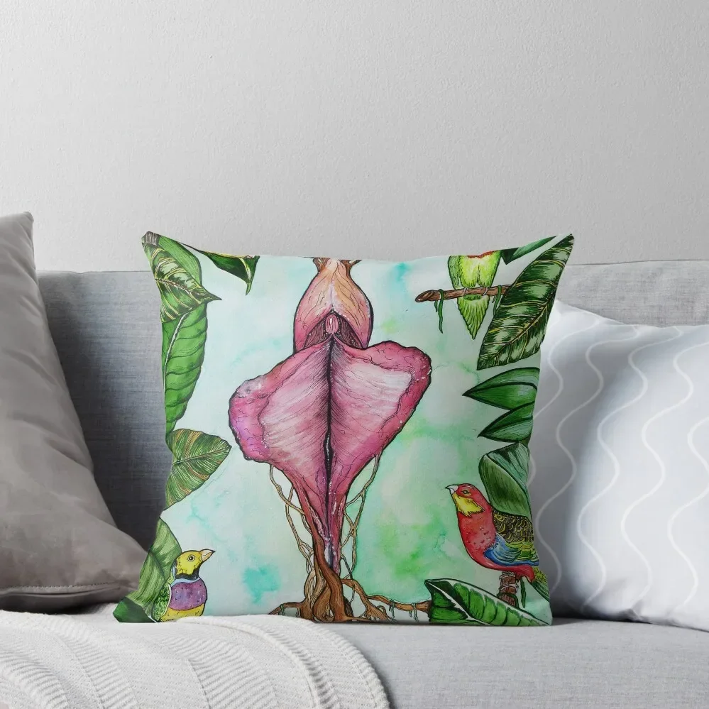 

JARDíN TROPICAL, 2017. Watercolor and fineliner on paper. Throw Pillow Marble Cushion Cover Custom Cushion Photo pillow