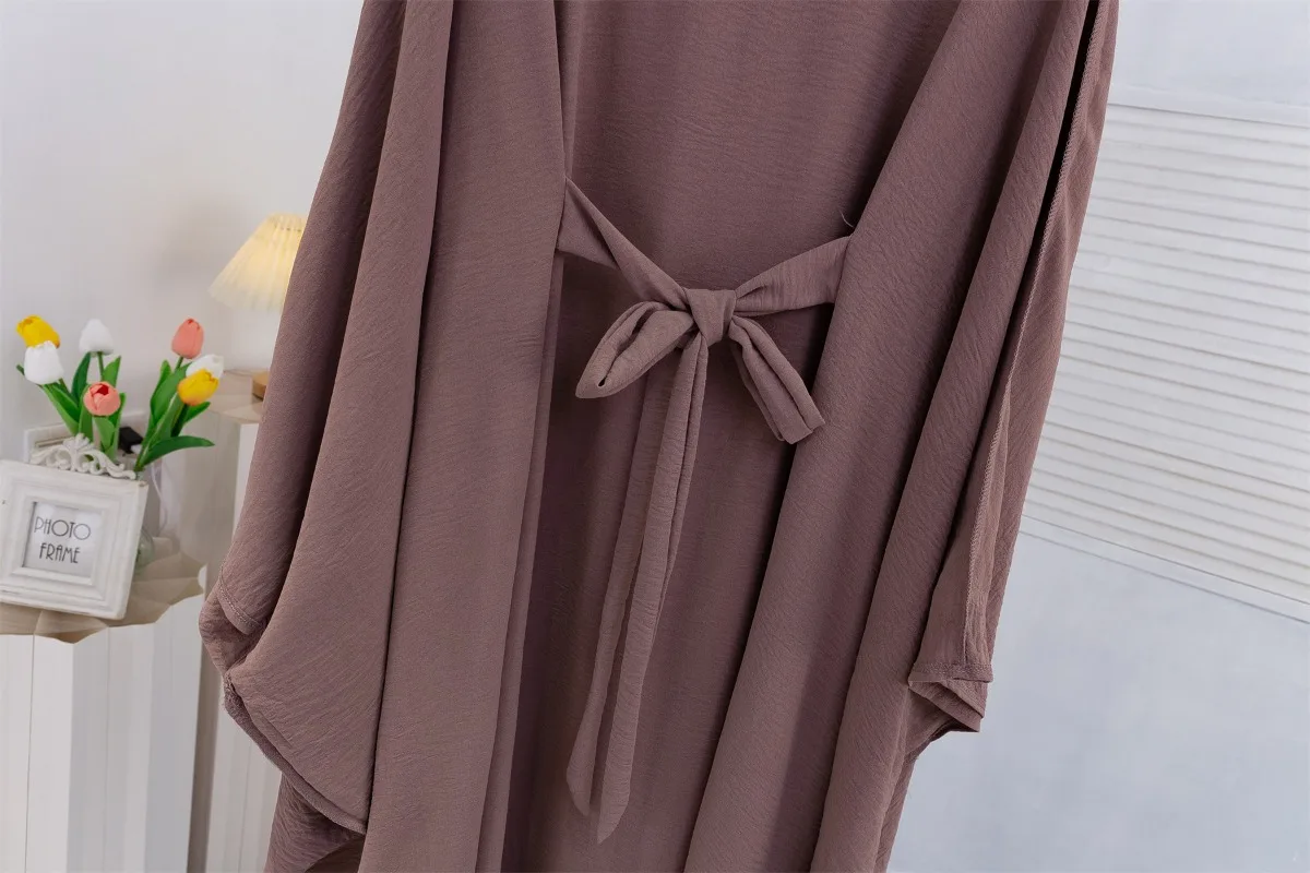 Muslim Abayas Loose Long Maxi Dresses Women Jilbabs Muslim Islamic Dress Full Sleeve O-neck Casual Solid Ramadan Dresses Abaya