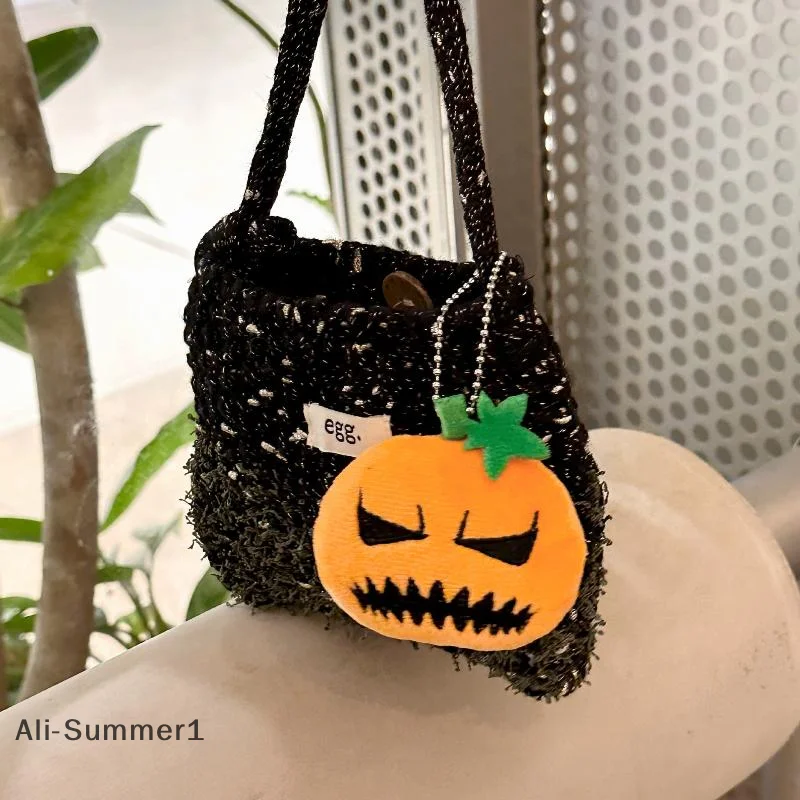 【E】かわいい漫画風ハロウィン小さなカボチャのぬいぐるみキーホルダー、バッグペンダント、キーリング、素敵な装飾アクセサリー、お祭りギフト