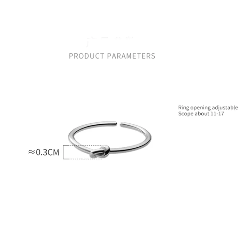 WANTME 925 Sterling Silver Simple Twist Statement Gold Opening Adjustable Ring for Women Fashion Classic Punk Party Jewelry Gift