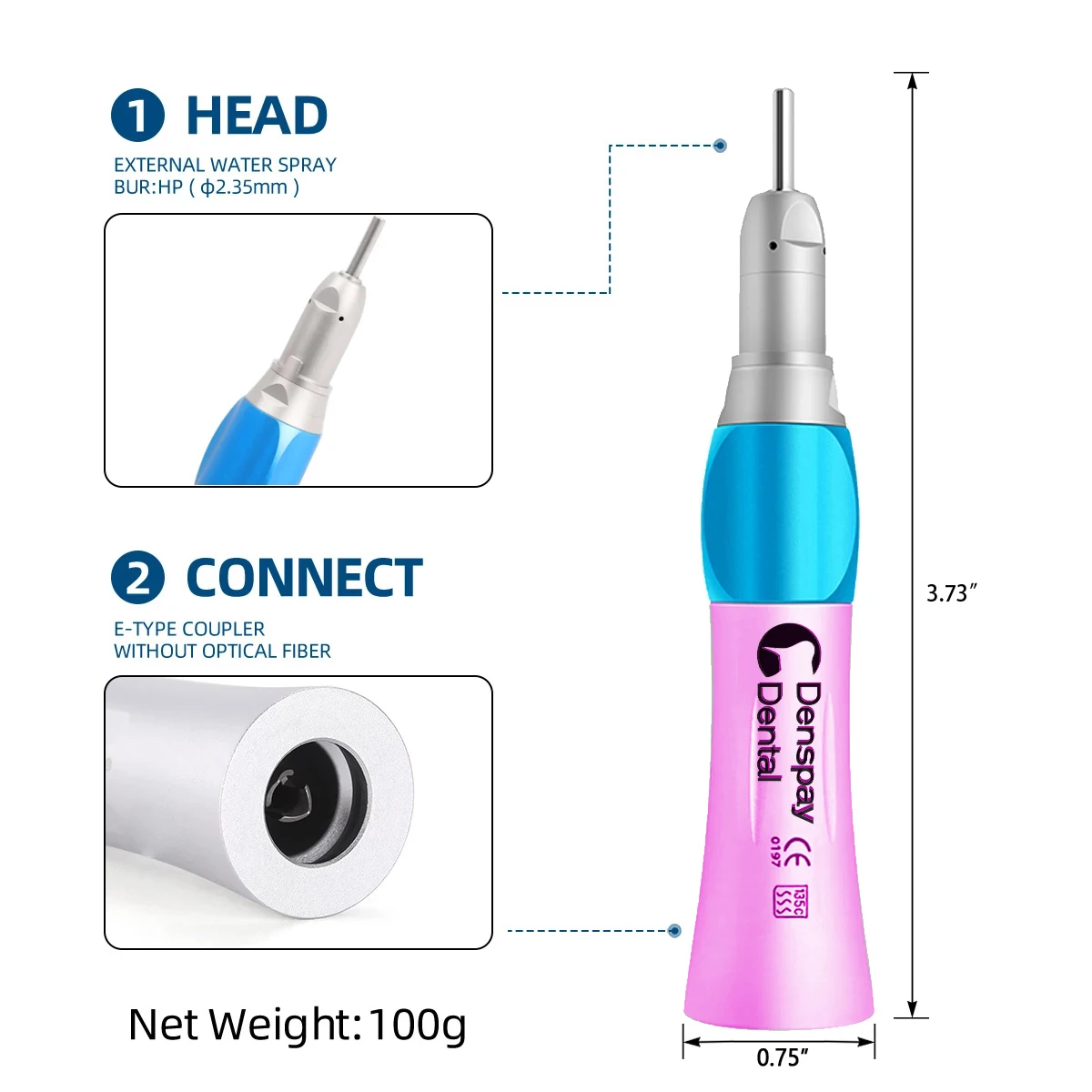 Dental Oral High & Low Speed Handpiece Kit Push Button Straight Contra Angle Air Turbine 2/4 Hole M4 / B2 Whole Set