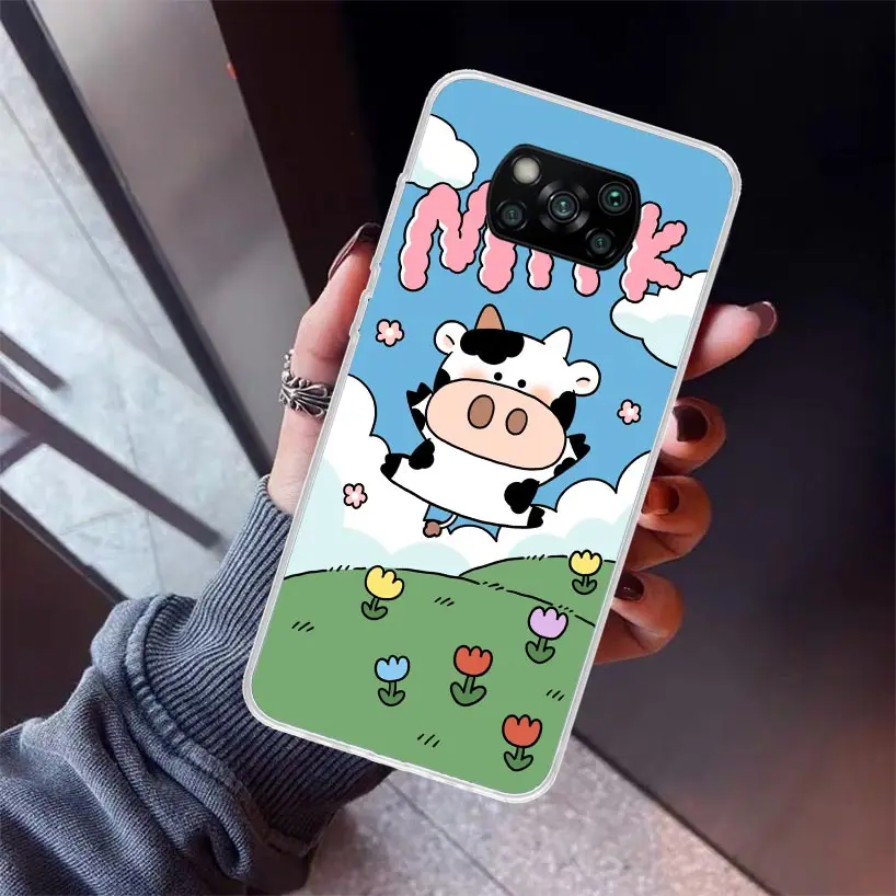 Dairy Cattle Cow Speckle Cute Phone Case for Xiaomi Poco X6 X5 X4 X3 Nfc F6 F5 Pro F4 Gt F3 F2 F1 M5S M4 M3 5G Soft Cover Print