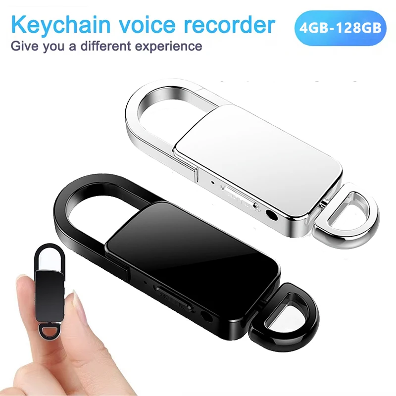 Mini Recorder Audio Voice Recorder Hidden Dictaphone Device Sound 4GB-128GB Key Chain Digital Small Voice Dictaphone MP3