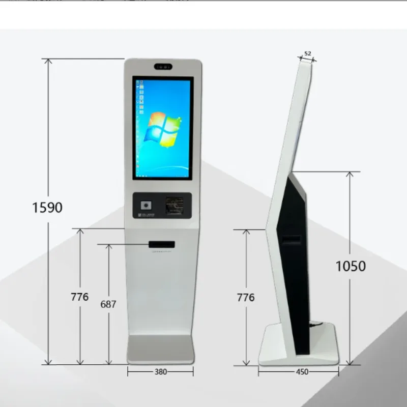Custom Electronic Queue Management System Touch Screen Smart Queueing Machine for Retail Hospitals Healthcare Banks Financial