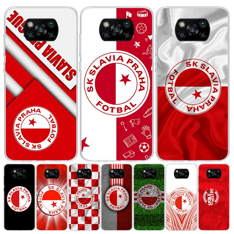 Sk Slavia Praha Czech Republic Phone Case For Xiaomi Poco X6 X5 X7 X4 X3 Nfc F6 F5 Pro F4 Gt F3 M5 M5S M4 M3 Art Customized Coqu