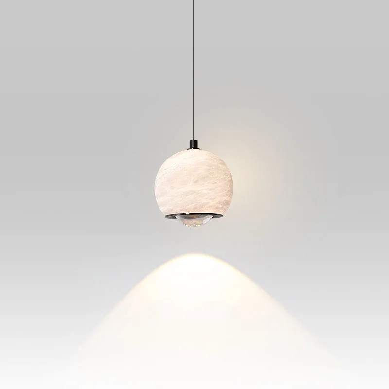 Italian minimalist natural marble pendant light creative round ball headboard pendant light bar counter hotel lighting corridor