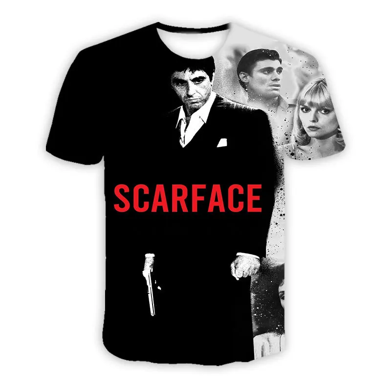 2024 New Movie Scarface  Tony Montana T-shirt 3D Print Summer Men Women Casual Harajuku Tee shirt Oversized Fashion Kid Y2k Tops