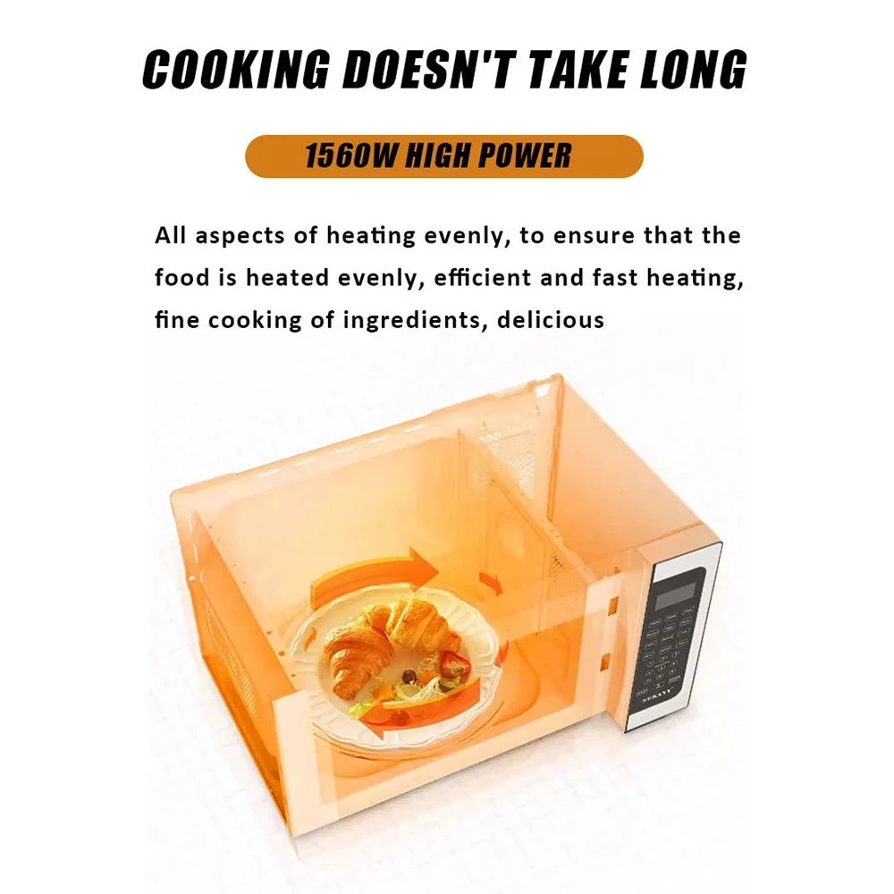 فرن الميكروويف المنزلي الميكروويف فرن هالوجين متكامل 42L سعة كبيرة متعددة الوظائف بقايا الحرارة مكونات تذويب