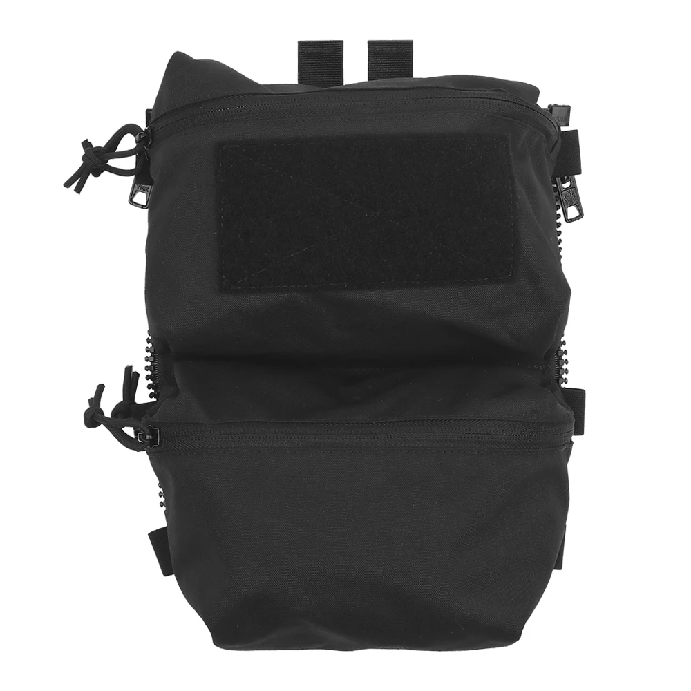 Tactical Double Pouch Back Panel Zip-up GP Pocket Comm Routing Loop Airsoft Gears Storage For FCPC V5 Plate Carrier Hunting Vest