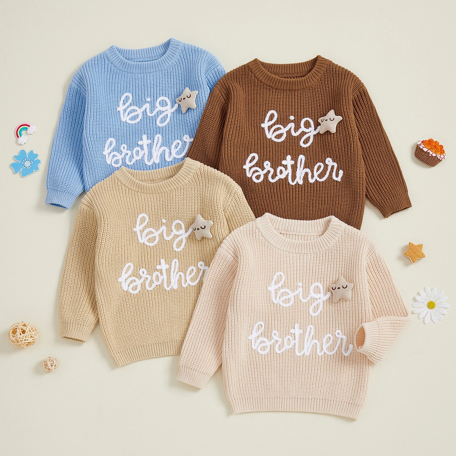 

Свитера для мальчиков 1-5 лет, топы с длинными рукавами и звездным декором, топы с надписями для маленьких мальчиков, джемперы с вышивкой, толстовки