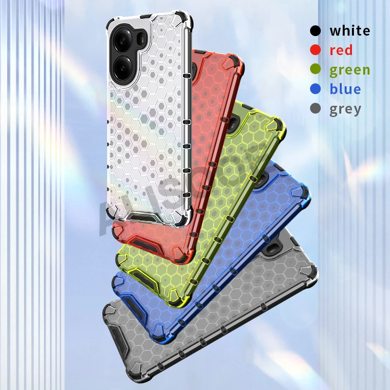 Capa for POCO X7 Pro Case Honeycomb Texture Transparent Ring Stand 2 in1 Full Protection Cover for Xiaomi POCO X7 Pro 5G Funda