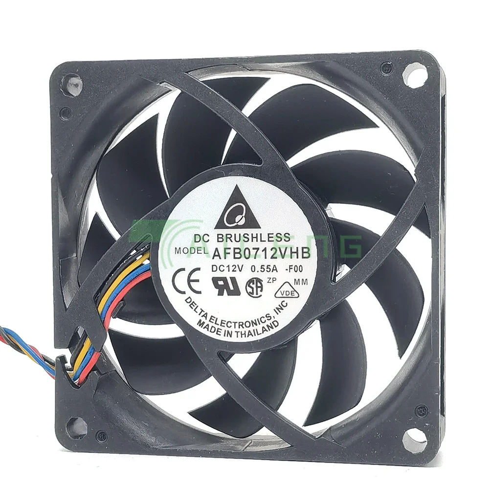 Para Delta AFB0712VHB 7015 70mm x 70mm x 15mm DC ventilador de refrigeración sin escobillas PWM 12V 0.55A 4 cables conector de 4 pines