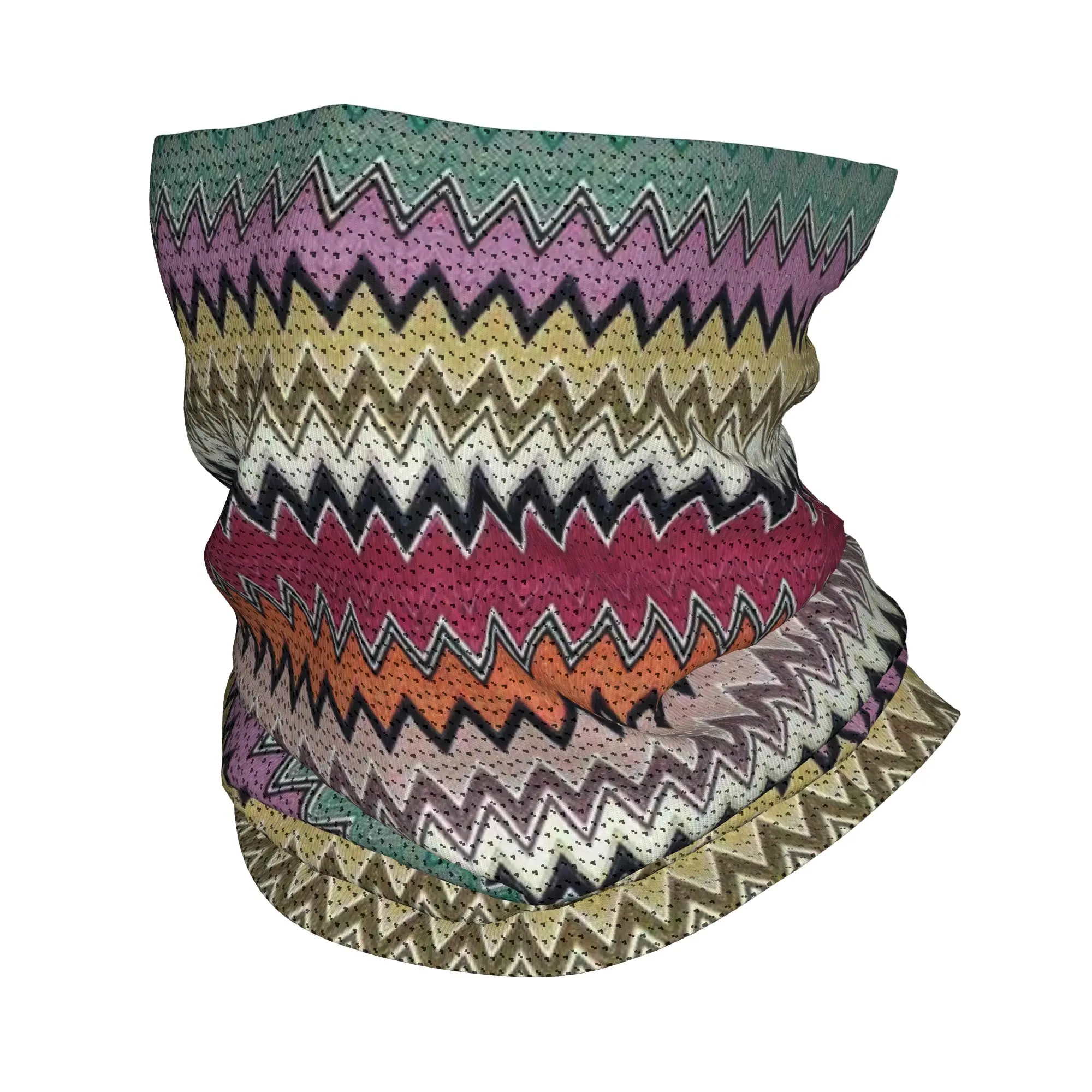 

Роскошный классический шарф-бандана с зигзагообразным узором для мужчин и женщин, зимний шарф-гайтер для походов и катания на лыжах, современная богемная геометрическая маска для лица
