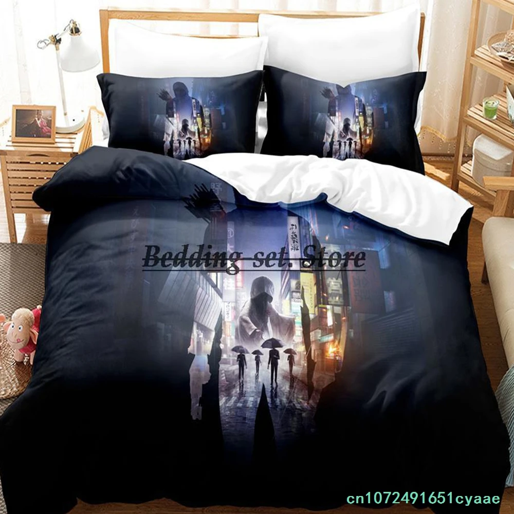 Ghostwire：Tokyo Bedding Set Single Twin Full Queen King Size Bed Set Aldult Kid Bedroom Duvetcover Sets 3D Anime Bed Sheet Set