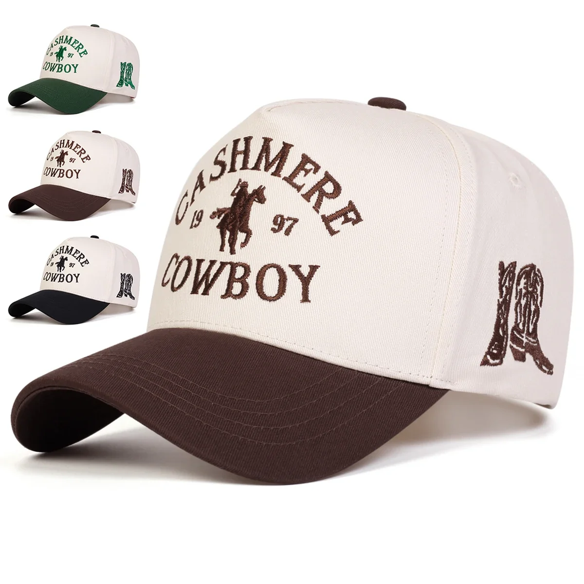 Gorras de Béisbol Unisex con Bordado de Letras COWBOY, Gorras Casuales Ajustables para Primavera y Otoño, Gorra Deportiva con Protección Solar