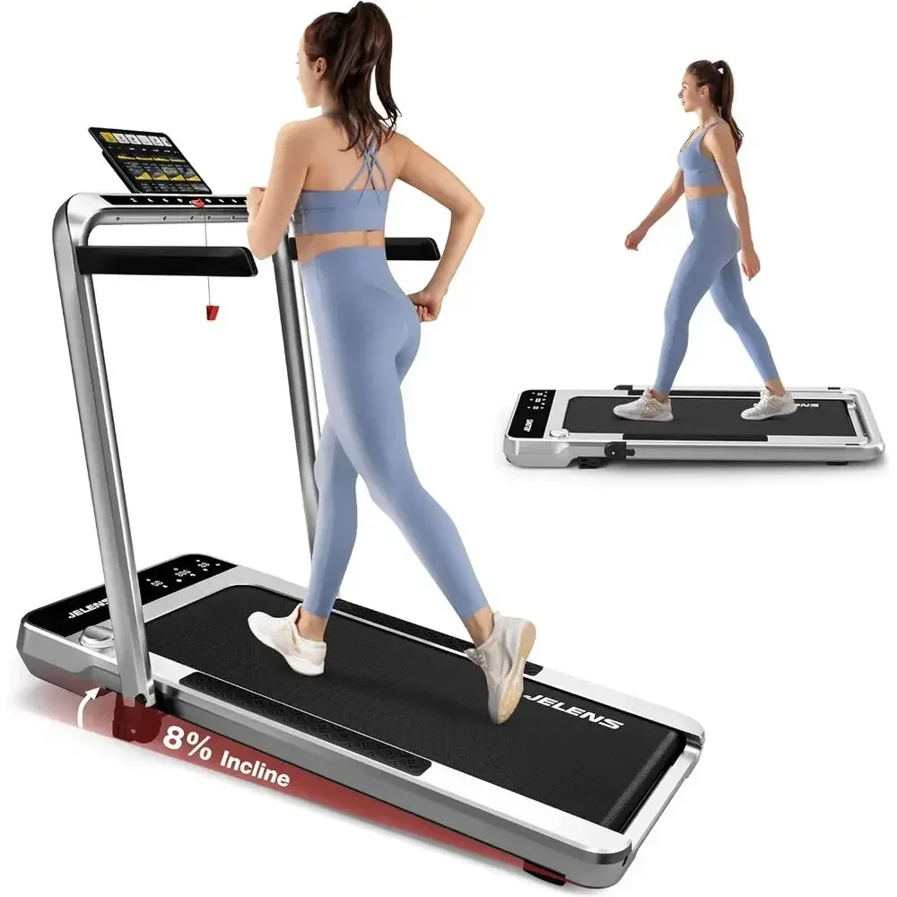 Portable 2-in-1 Incline Walking Pad Treadmill, 330 lbs Capacity, 2.5HP Motor, Gesture Control