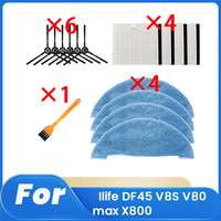 A17F-15 Pcs For Ilife DF45 V8S V80max X800 Robot Vacuum Cleaner Parts Replacement Filter Side Brush Rag