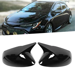 For Toyota Corolla Sedan Hatchback 2020 2021 1 Pair Left+Right Black Rearview Mirror Cover Cap Horn Style Protector Housing