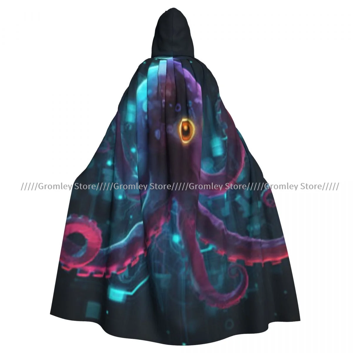 Adult Octopus With Light Cloak Cape Hooded Medieval Costume Witch Wicca Vampire Halloween Costume Dress Coat