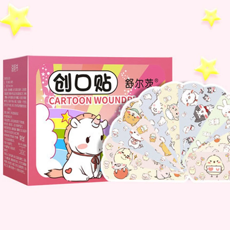 120Pcs Waterproof Breathable Cute Cartoon Band Aid Hemostasis Adhesive Bandages First Aid Emergency Kit Wound Plaster For Kids