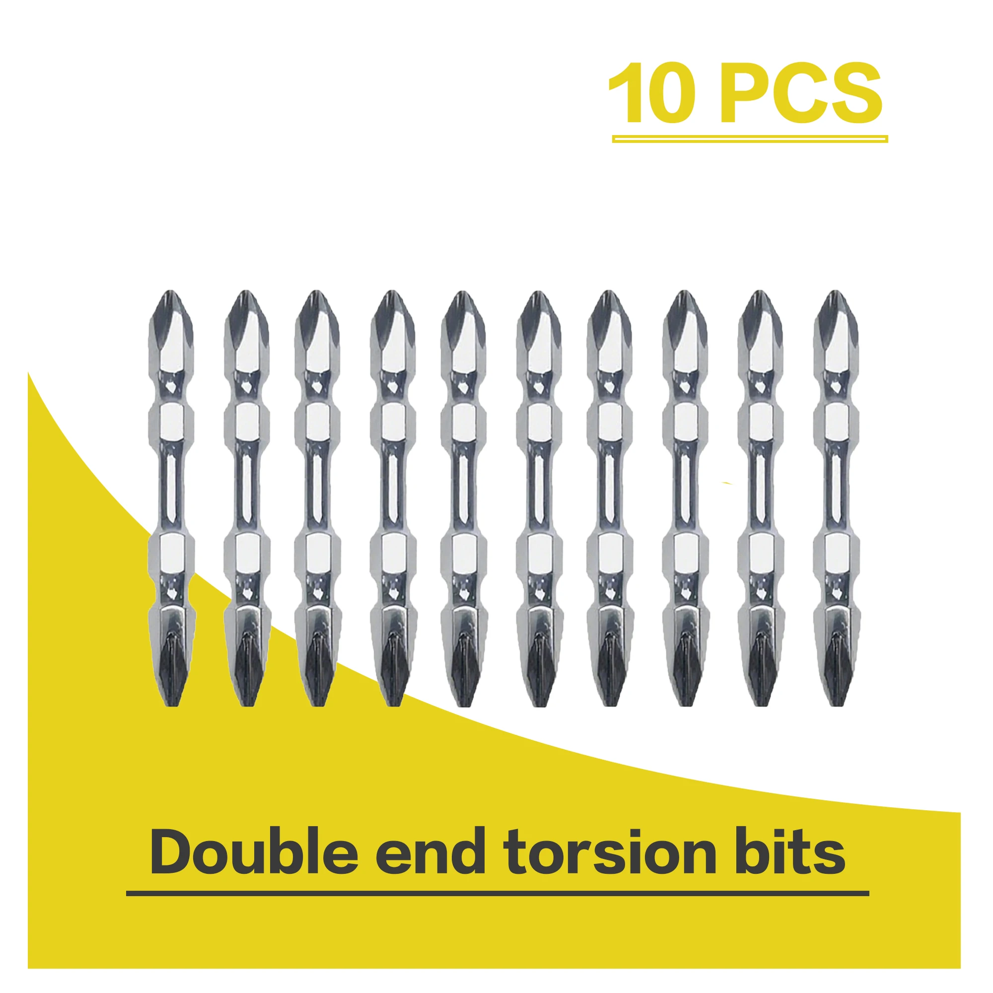 

10PCS PH2 Cross Head Set, 65mm High Torque Anti-Slip Ultra-Durable Wear-Resistant, S2 Steel, Hardened to Resist Breaking