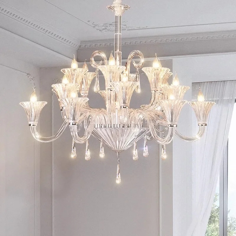 

French living room chandelier light luxury crystal lamp lamp casas prefabricadas para vivir personas