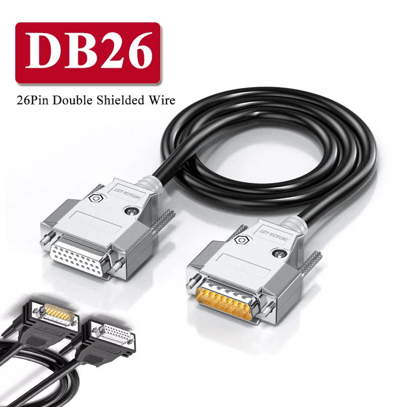 DB26 Data Cord HDB26 Terminal Line 3 Rows DB 26Pin Male to Male to Female Extension Wire 28AWG Copper Dual-shielded Cables