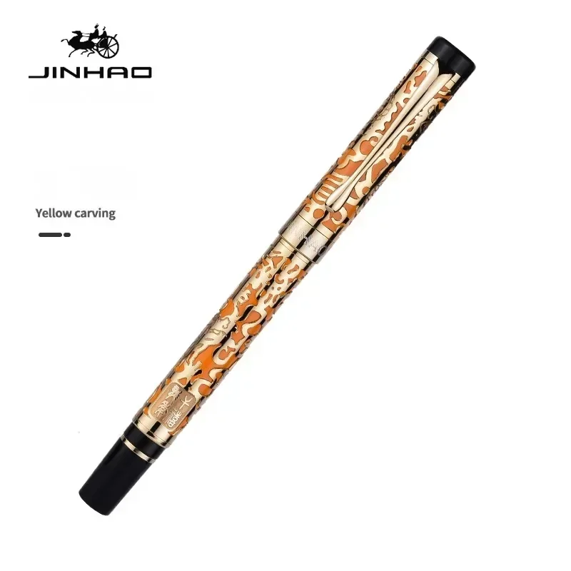 Imagem -06 - Jinhao 5000 Caneta Tinteiro de Metal Luxo Dragão Textura Escultura Caneta Executiva Escrita Caneta Tinta Escritório Papelaria Material Escolar