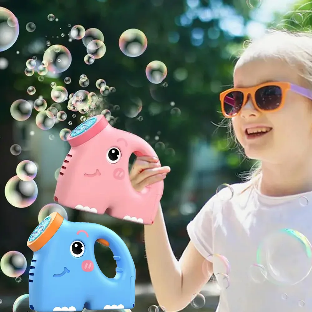Pistolet à bulles en forme d'éléphant mignon, Machine à bulles de savon, souffleur, jouets soufflants pour bébé, jeux de plein air amusants et portables pour enfants