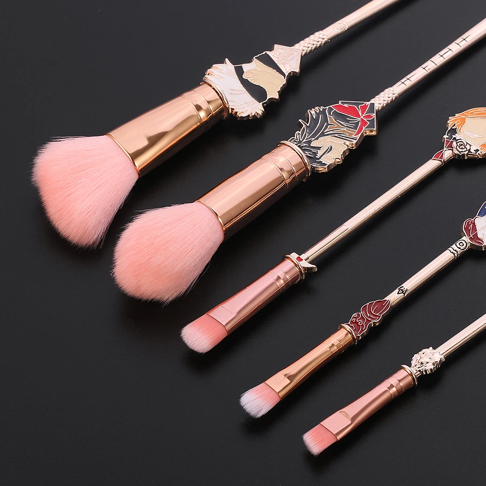 5pcs Jujutsu Kaisen Anime Cosmetic Makeup Design Magic Wand Brushes Set Blush Eyeshadow Eyebrow Cosmetic Brushes With Bag