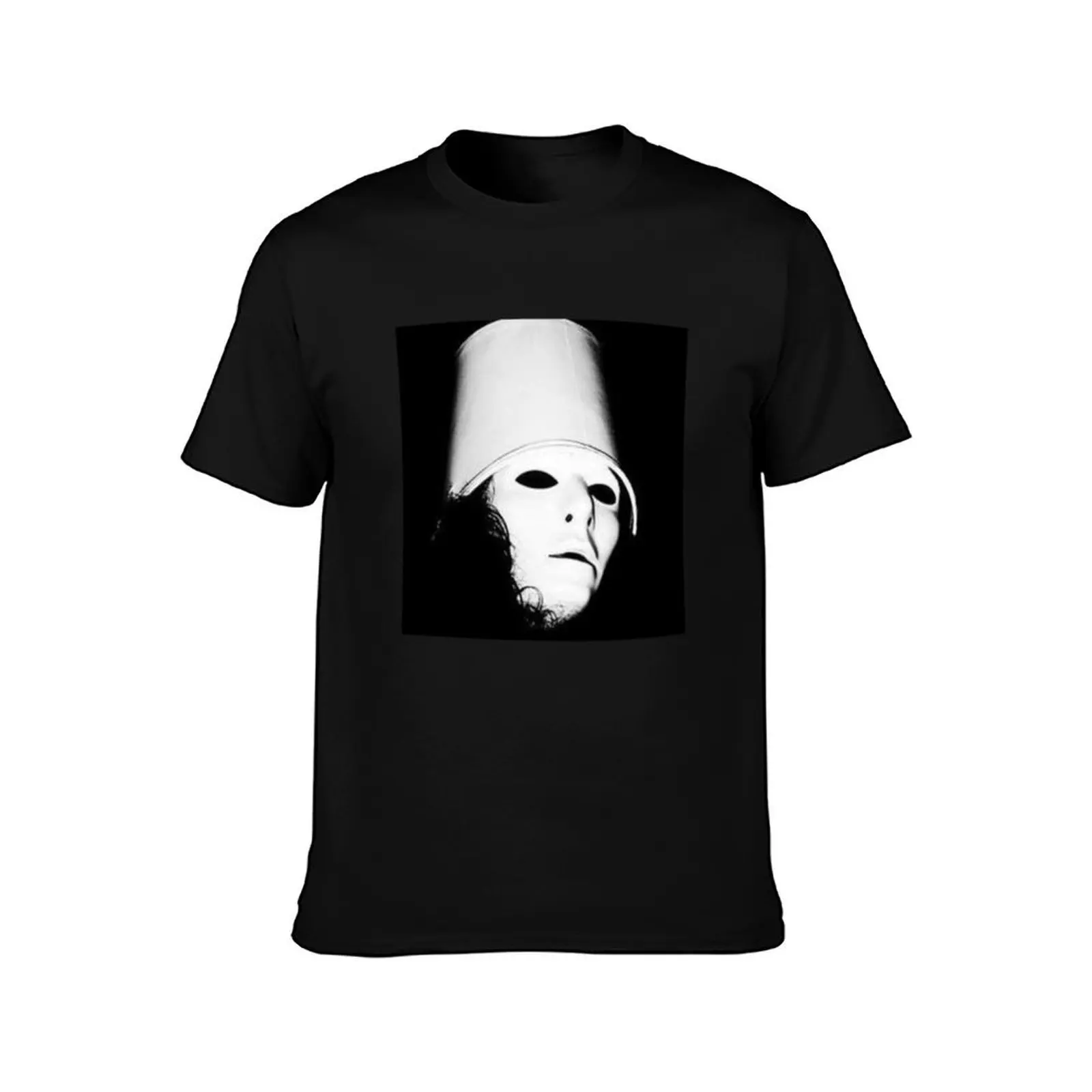Buckethead T-Shirt, Summer Casual Cotton Tee, Oversized Streetwear Tops, Vintage Graphic Print, Loose Fit Short Sleeve
