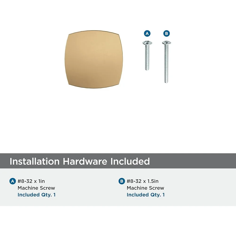 Ручка шкафа из бронзы цвета шампанского, 1-1/4 дюйма, прочная цинковая фурнитура для ящика, простая установка, переходный стиль, 1 упаковка