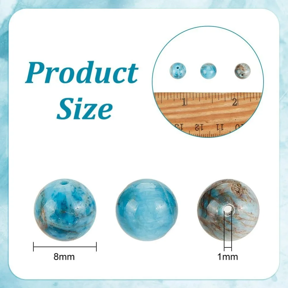 48 ~ 50 قطعة الأباتيت الخرز 8 مللي متر المحيط الأزرق الأباتيت الخرز الأحجار الكريمة الخرز حجر الجولة فضفاض الخرز لسوار
