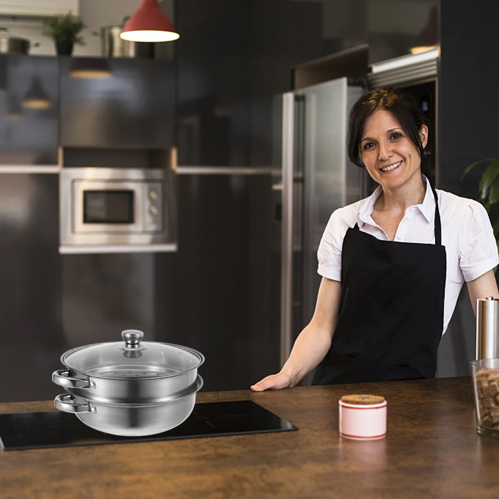 

Stainless Steel 2 Tier Steamer Pot Double Layer Cooker Kitchen Food Steamer Steam Pot for Vegetables Seafood Dumplings Large