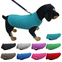 Colete polar de lã para cães e gatos pequenos Casaco quente para animais, roupas macias, camiseta monocromática, Yorkie Dachshund, acessórios de inverno