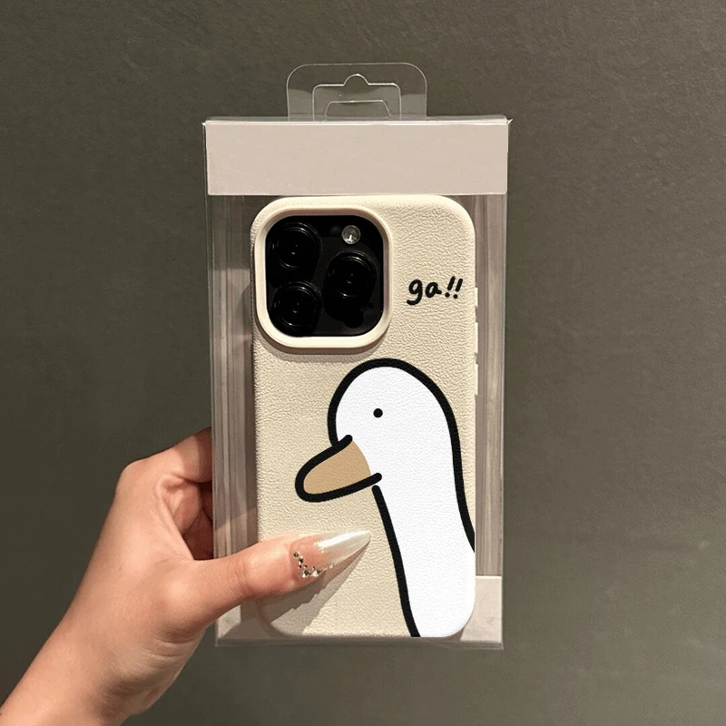 Per iPhone 17 Pro Custodie Carino Semplice Anatra Cassa Del Telefono Per iPhone 16 Pro Max 13 11 12 14 15 7 8 Plus XS XR X 16E 17 Air Soft Cover