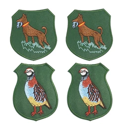 Muy Bien 2pcs Hunting Dog  HuntingTactical Patch Animal Bird Badge Embroidery Applique Ironing Clothes Sticker Sewing Supplies