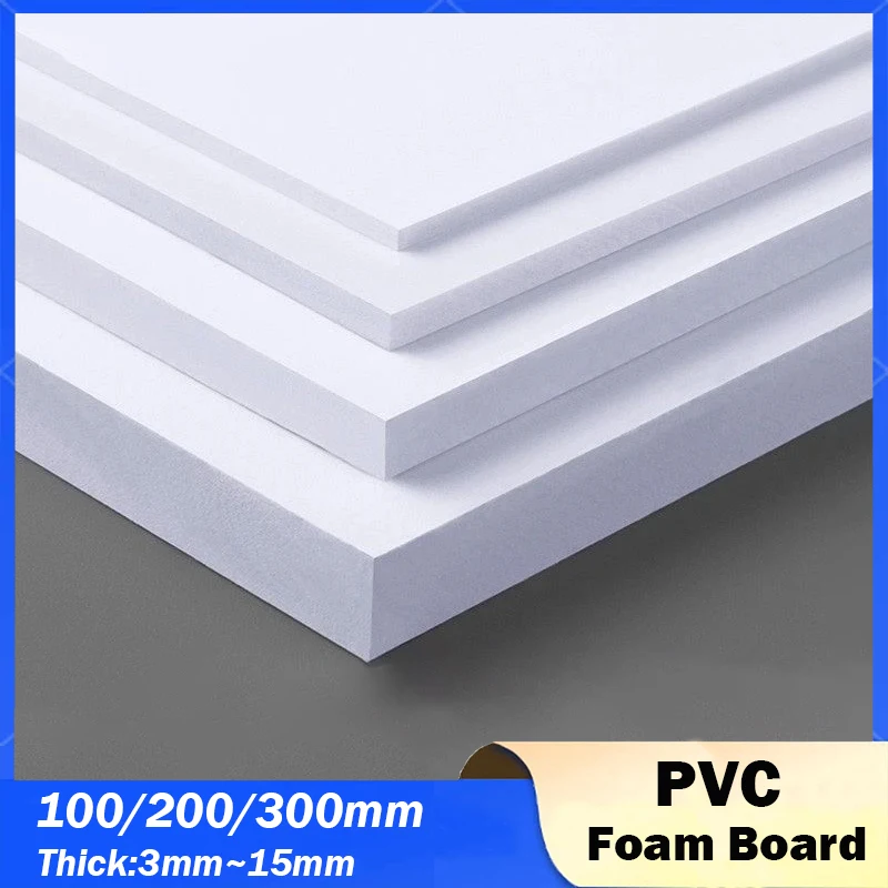 Tablero de espuma de PVC blanco de 100x100mm/200x200mm/200x300mm/300x400mm para materiales de modelo de construcción DIY tablero plano de plástico hecho a mano