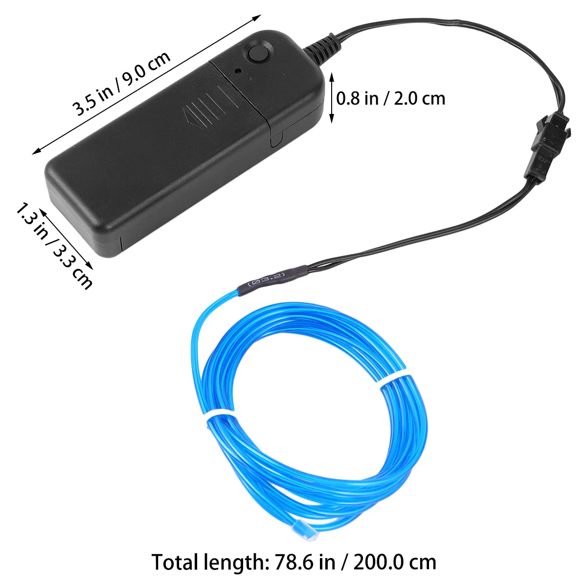 2M Świecący Drut El Wire Taśma Świetlna Cięwalna Elastyczna Dekoracyjna Oświetlenie na Halloween Boże Narodzenie Cosplay Samochód Rower Namiot Bar Znak