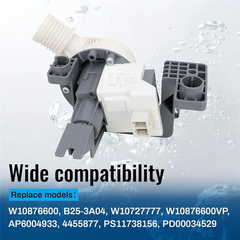 A95G 업그레이드 된 W10876600 세탁기 배수 펌프, W10727777 세탁기 배수 펌프는 W10876600VP AP6004933 PS11738156을 대체합니다.