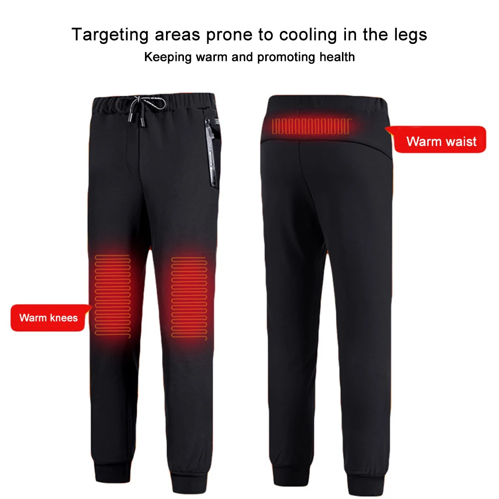 Pantalon chauffant électrique avec chargeur USB, en peluche, 3 zones chauffées, 3 contrôles de la température, étanche, pour hommes et femmes