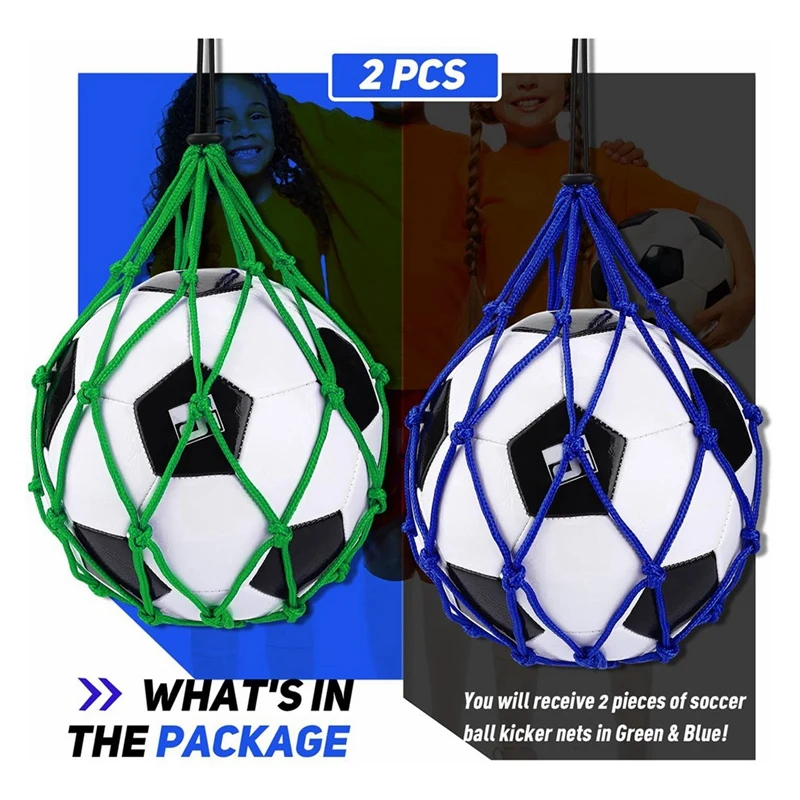 2PCS Football Kick Trainer, Soccer Return Trainer Net , Football Kick Throw Solo Practice Training Aid