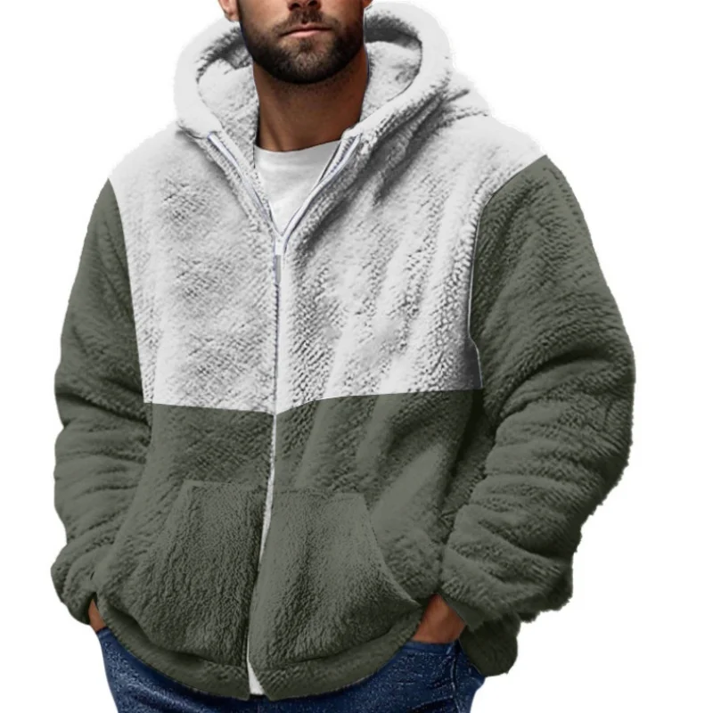 الخريف الشتاء سستة سترة هوديي الرجال البلوز طويلة الأكمام فضفاضة هوديي بلايز عادية الرجال مريحة الدافئة الرجال البلوز