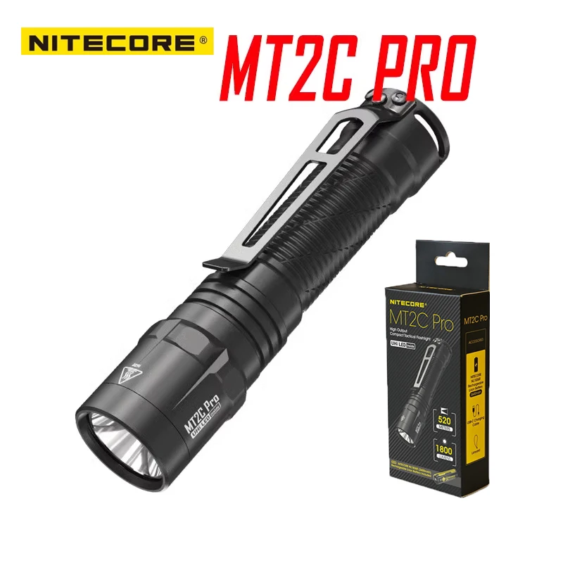 

NITECORE MT2C PRO 3600mAh Battery USB-C Rechargeable LED Flashlight Portable Outdoor Light Waterproof 520M Range Camping Torch