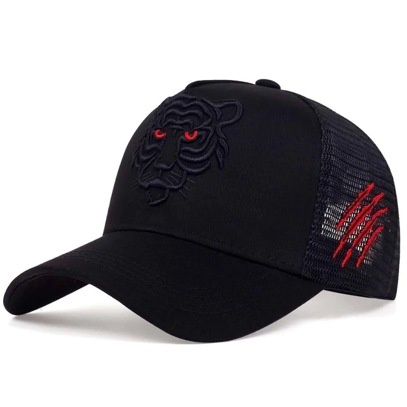 1piece Unisex Tiger Head Embroidery Baseball Caps Spring and Autumn Outdoor Adjustable Casual Hats Sunscreen Hat ﻿