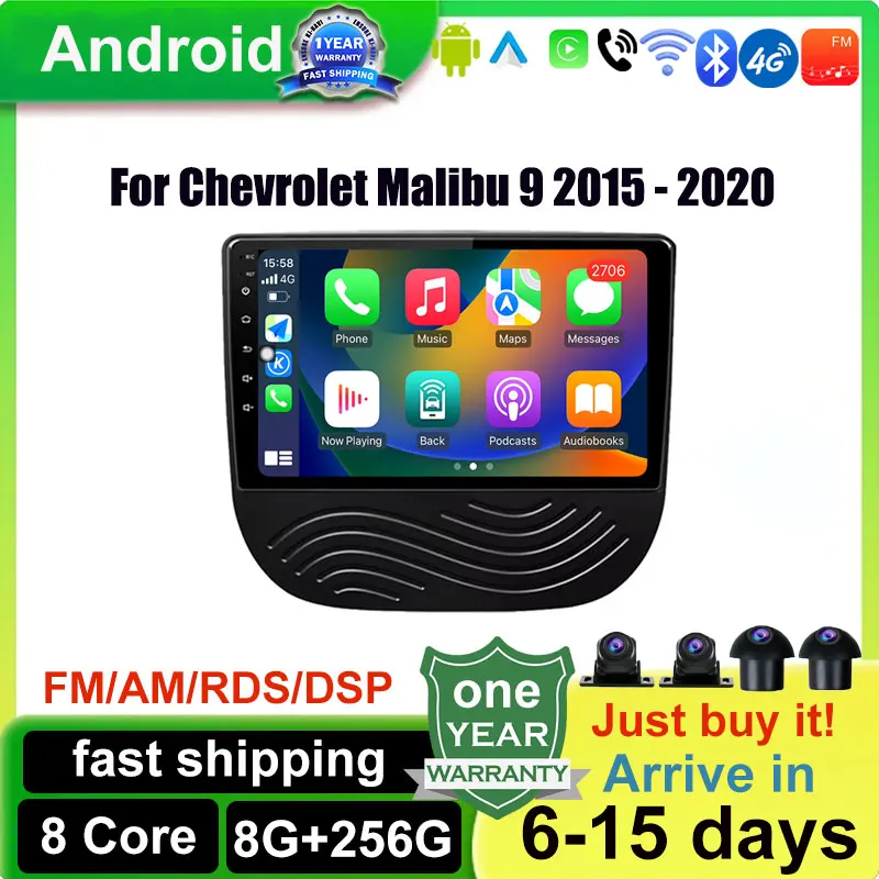 

Android 14 Car Radio Multimedia Stereo Player WiFi GPS Navigation For Chevrolet Malibu 9 2015 - 2020