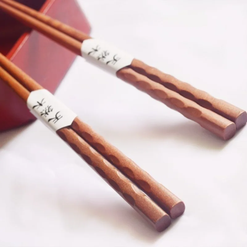 Korean Solid Wood Tortoise Shell Pattern Pointed Chopsticks Wooden Eco-friendly Tableware Adult Chopsticks Home Kitchenware