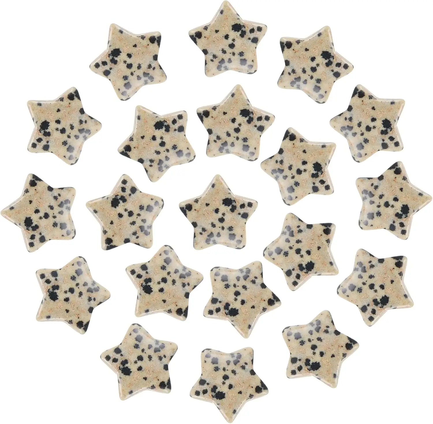 20PCS speckled natural star-shaped gemstones, 0.8-inch polished star-shaped gemstones, pocket-sized comfort stones