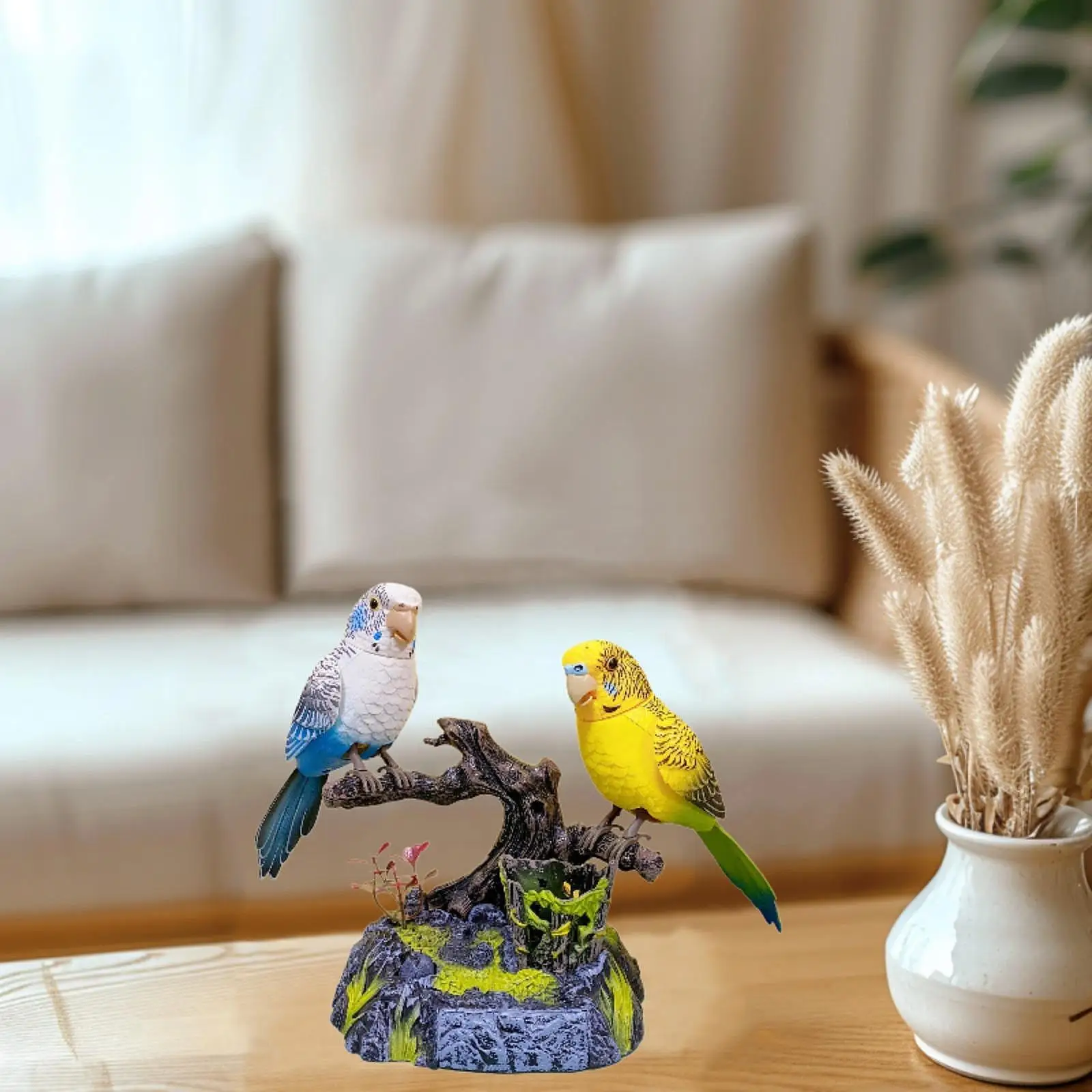 Elektrische vogels bewegen kinderspeelgoed Interactieve simulatie Bureauaccessoire Woondecoratie Zingen Tjilpen Vogels Speelgoed voor verjaardagscadeau