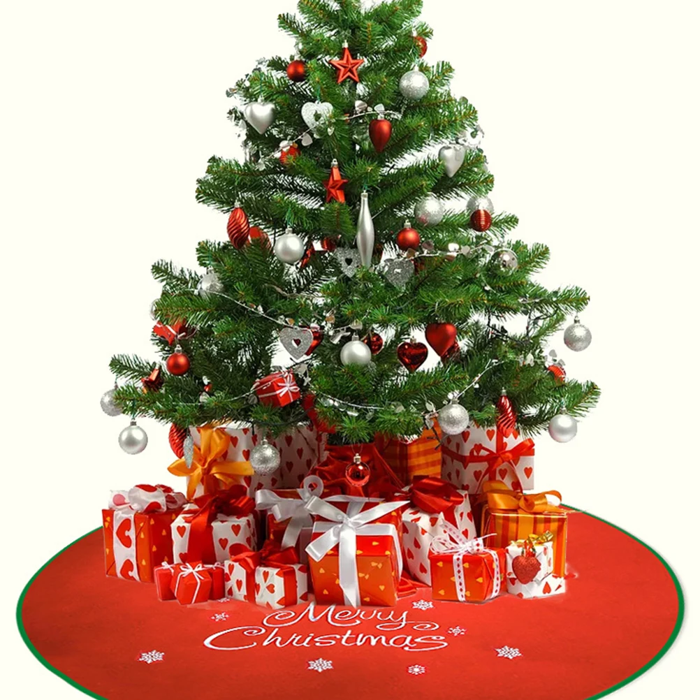 

1 pc Classic Christmas Cloth Xmas Tree Skirt Carpet Decoration Odorless Reusable Festive Elegant Traditional Skirt Mat